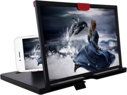 Screen Phone Magnifier, 12" HD Mobile Phone Magnifier Projector Screen for Movies,Videos, Gaming Portable 3D Magnifying Scree-n for Elderly(Color:Black)