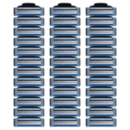 36 Blades Replacement Parts for GL-Mach 3 Style Razors (Blue), Wet Razors Men's Blades Value Packs