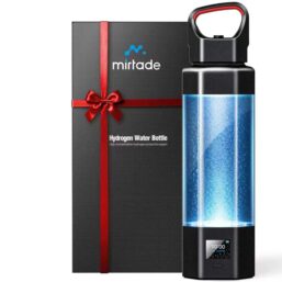 Hydrogen Water Bottle Generator, 10000+ PPB Molecular Hydrogen Water Machine, Portable Water Ionizer with Ergonomic Handle, SPE/PEM, Leak-Proof, H2 Certified,Perfect for Home Gym Office(Black)