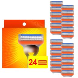 24 Stück Fusion 5 klingen Ersatzklingen für Fusion-5 Rasierer, Rasierklingen, 5-fach Klingen, kompatibel mit Nassrasierer Herrenrasierer-Geschenk für Manuelle Rasierklinge